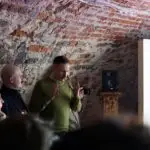 Rozpoczęcie premierowego pokazu makiety 3D w Domu Północnym na Zamku w Janowcu - przemówienie koordynatora projektu