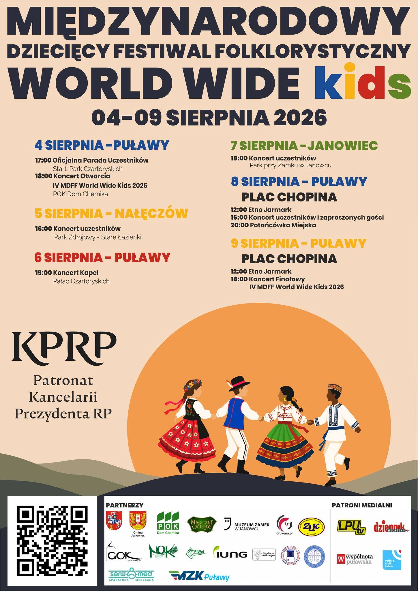 Plakat na koncert w ramach IV Międzynarodowego Dziecięcego Festiwalu Folklorystycznego