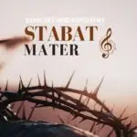 Grafika do koncertu wielkopostnego Stabat Mater, na zdjęciu krzyż i korona cierniowa
